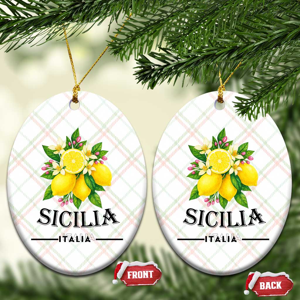Sicilia Italia Fresh Lemon Ceramic Ornament Italian Sicilians Floral Citrus from Southern Italy - Wonder Print Shop
