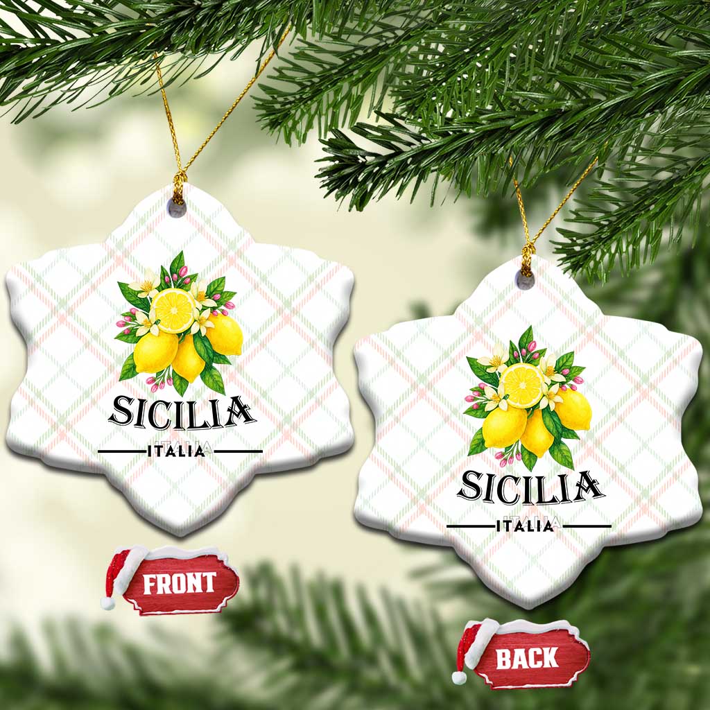 Sicilia Italia Fresh Lemon Ceramic Ornament Italian Sicilians Floral Citrus from Southern Italy - Wonder Print Shop