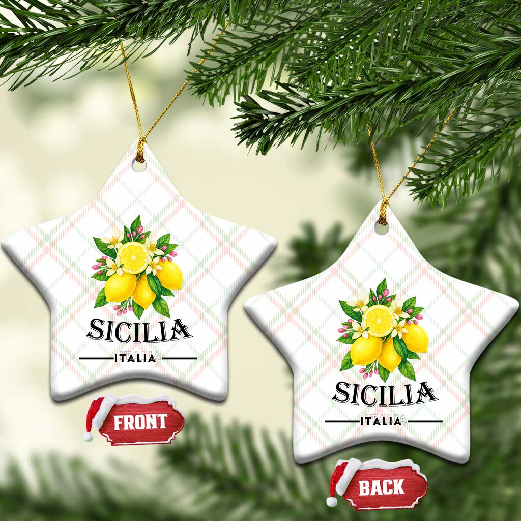 Sicilia Italia Fresh Lemon Ceramic Ornament Italian Sicilians Floral Citrus from Southern Italy - Wonder Print Shop