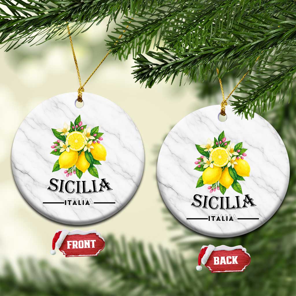 Sicilia Italia Fresh Lemon Ceramic Ornament Italian Sicilians Floral Citrus from Southern Italy - Wonder Print Shop