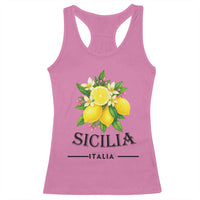 Sicilia Italia Fresh Lemon Racerback Tank Top Italian Sicilians Floral Citrus from Southern Italy - Wonder Print Shop