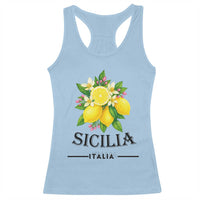 Sicilia Italia Fresh Lemon Racerback Tank Top Italian Sicilians Floral Citrus from Southern Italy - Wonder Print Shop