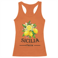 Sicilia Italia Fresh Lemon Racerback Tank Top Italian Sicilians Floral Citrus from Southern Italy - Wonder Print Shop
