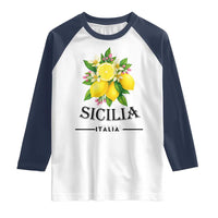 Sicilia Italia Fresh Lemon Raglan Shirt Italian Sicilians Floral Citrus from Southern Italy - Wonder Print Shop