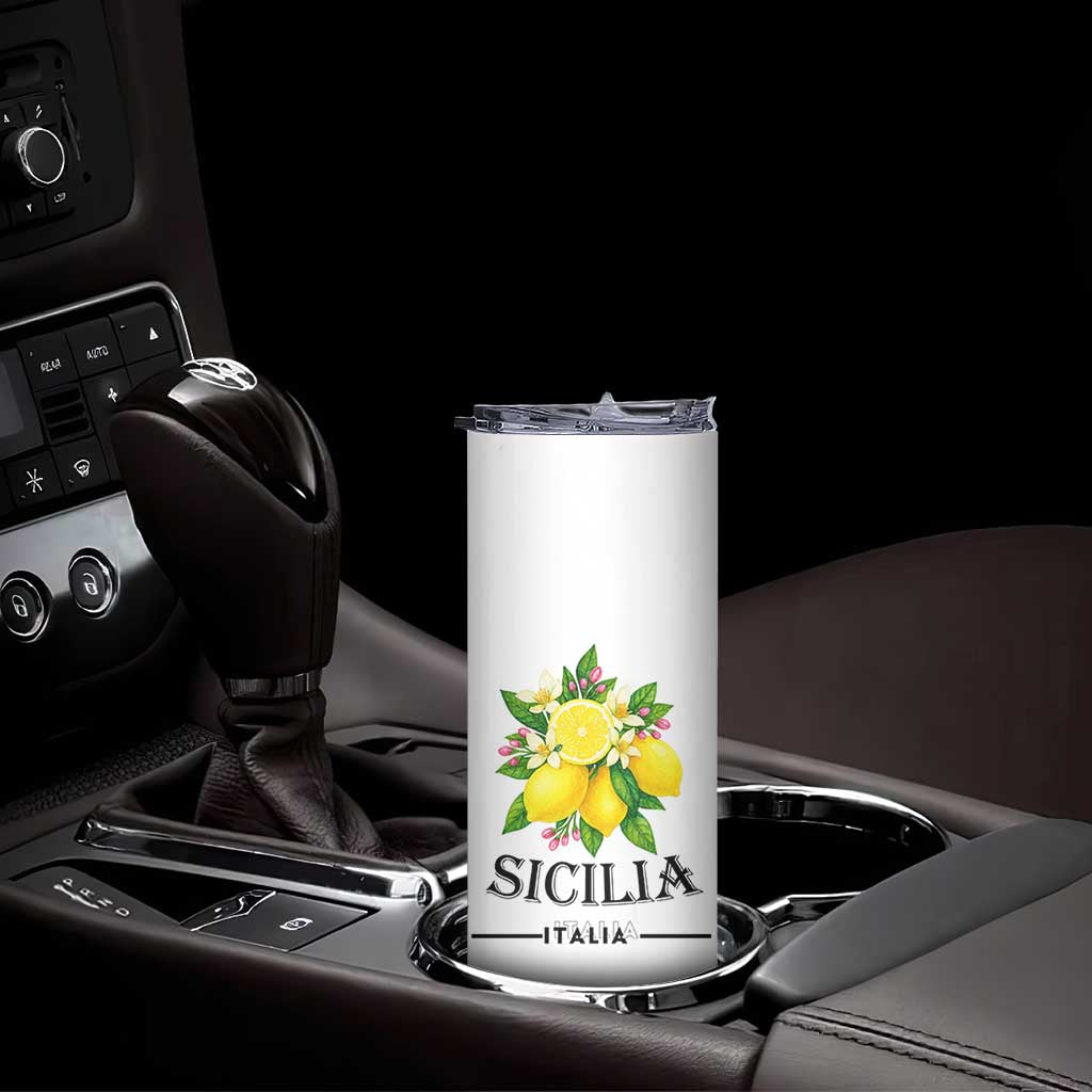 Sicilia Italia Fresh Lemon Skinny Tumbler Italian Sicilians Floral Citrus from Southern Italy - Wonder Print Shop