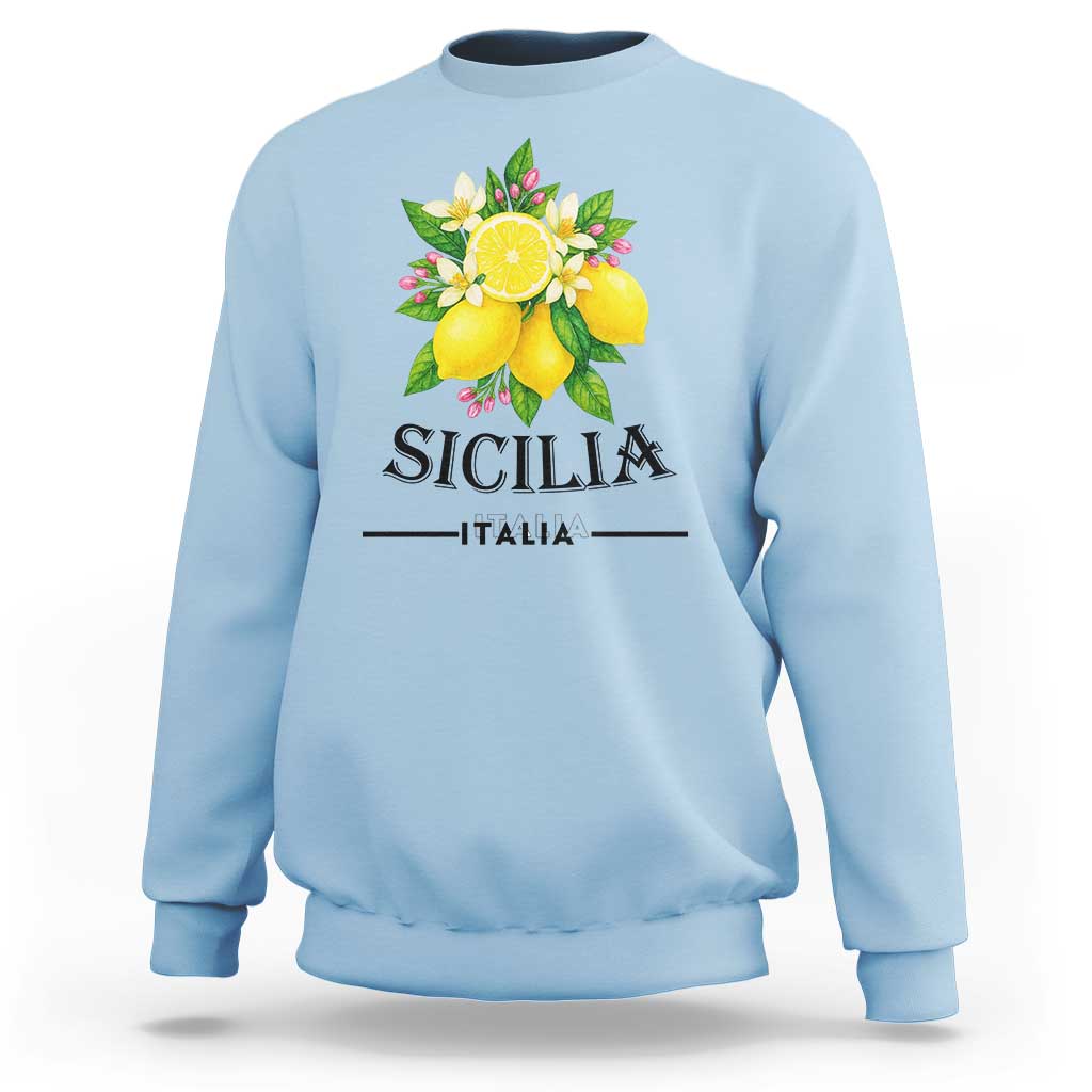 Sicilia Italia Fresh Lemon Sweatshirt Italian Sicilians Floral Citrus from Southern Italy - Wonder Print Shop