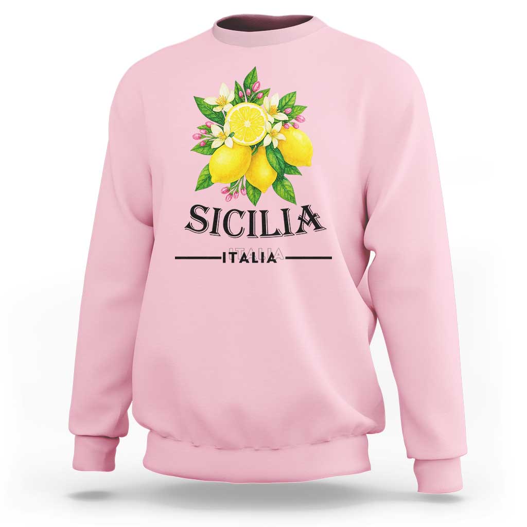 Sicilia Italia Fresh Lemon Sweatshirt Italian Sicilians Floral Citrus from Southern Italy - Wonder Print Shop
