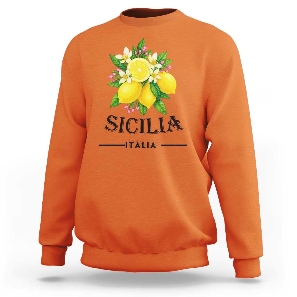 Sicilia Italia Fresh Lemon Sweatshirt Italian Sicilians Floral Citrus from Southern Italy - Wonder Print Shop