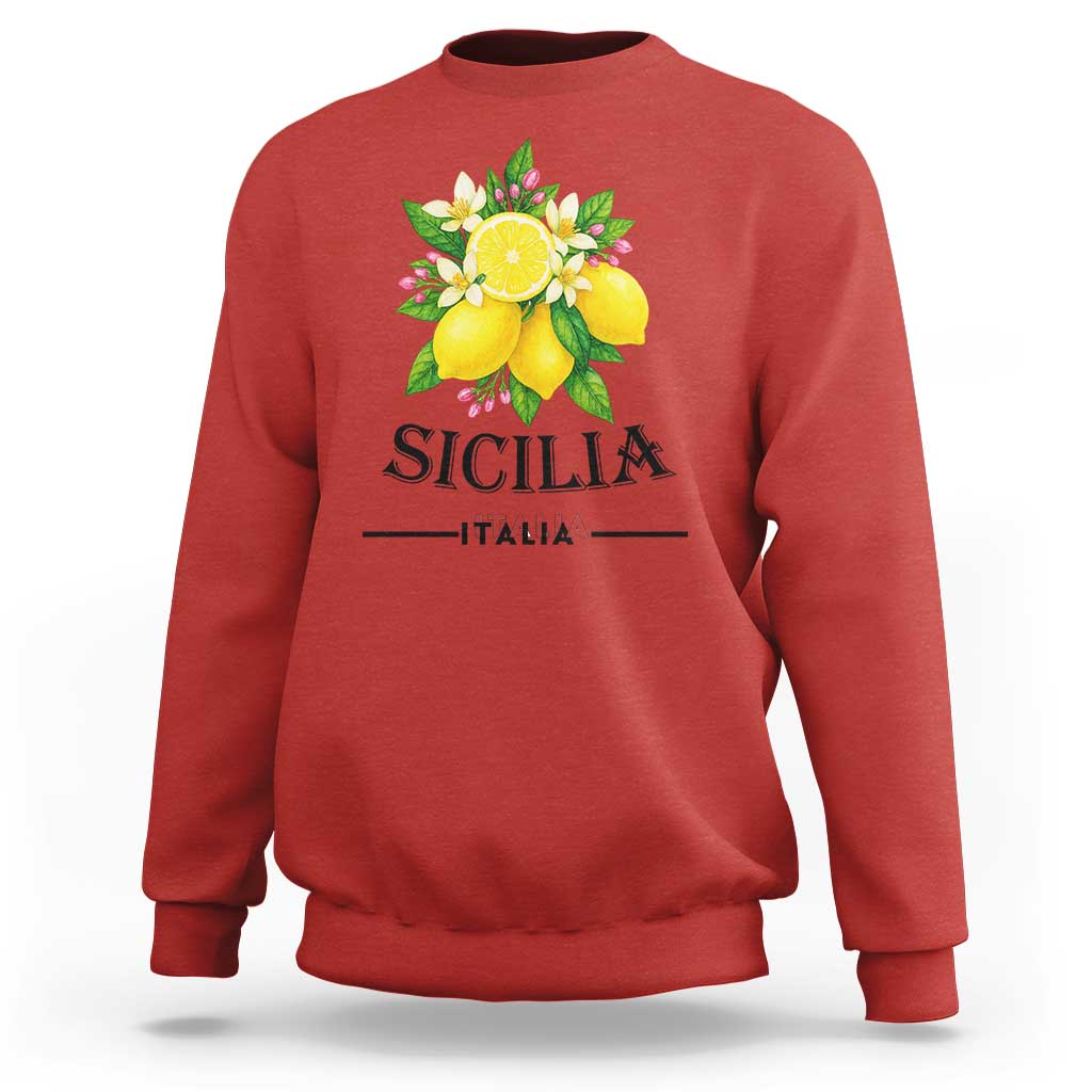 Sicilia Italia Fresh Lemon Sweatshirt Italian Sicilians Floral Citrus from Southern Italy - Wonder Print Shop