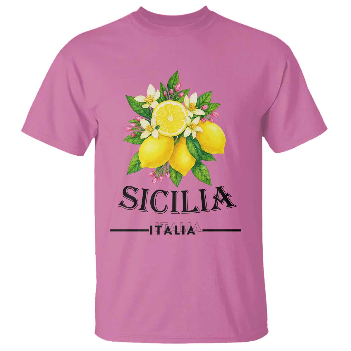 Sicilia Italia Fresh Lemon T Shirt Italian Sicilians Floral Citrus from Southern Italy - Wonder Print Shop