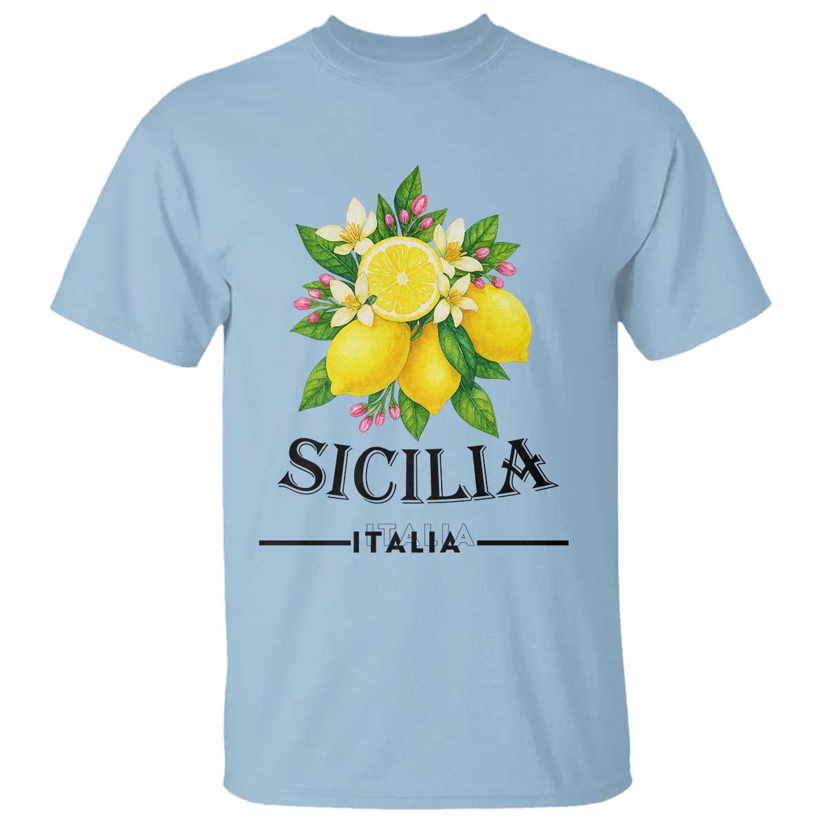 Sicilia Italia Fresh Lemon T Shirt Italian Sicilians Floral Citrus from Southern Italy - Wonder Print Shop