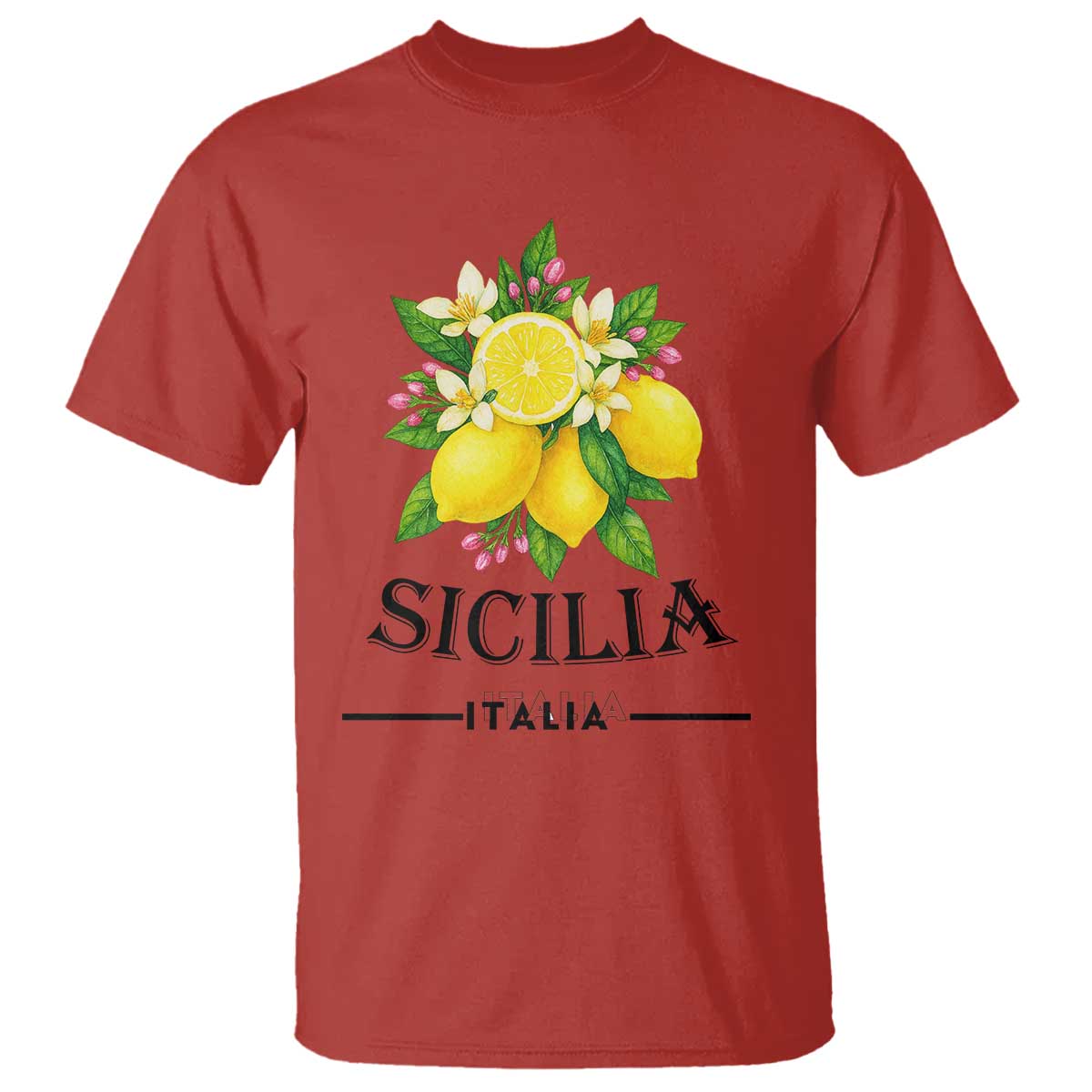 Sicilia Italia Fresh Lemon T Shirt Italian Sicilians Floral Citrus from Southern Italy - Wonder Print Shop