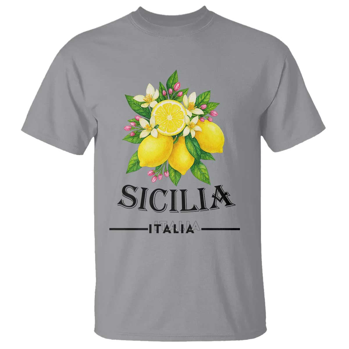 Sicilia Italia Fresh Lemon T Shirt Italian Sicilians Floral Citrus from Southern Italy - Wonder Print Shop