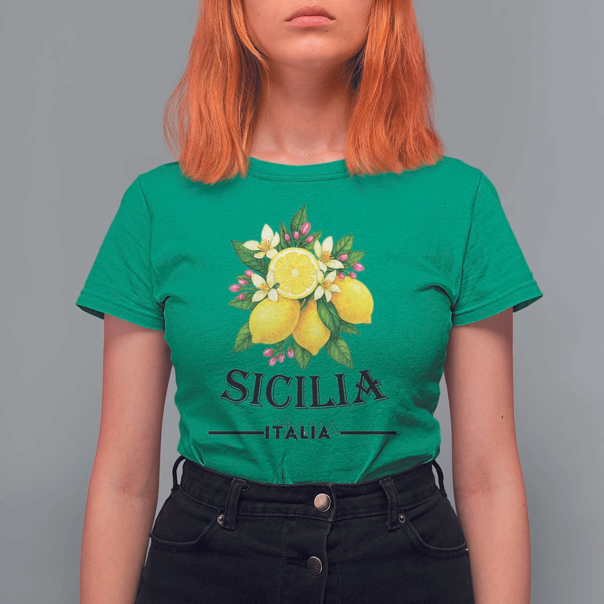 Sicilia Italia Fresh Lemon T Shirt For Women Italian Sicilians Floral Citrus from Southern Italy - Wonder Print Shop
