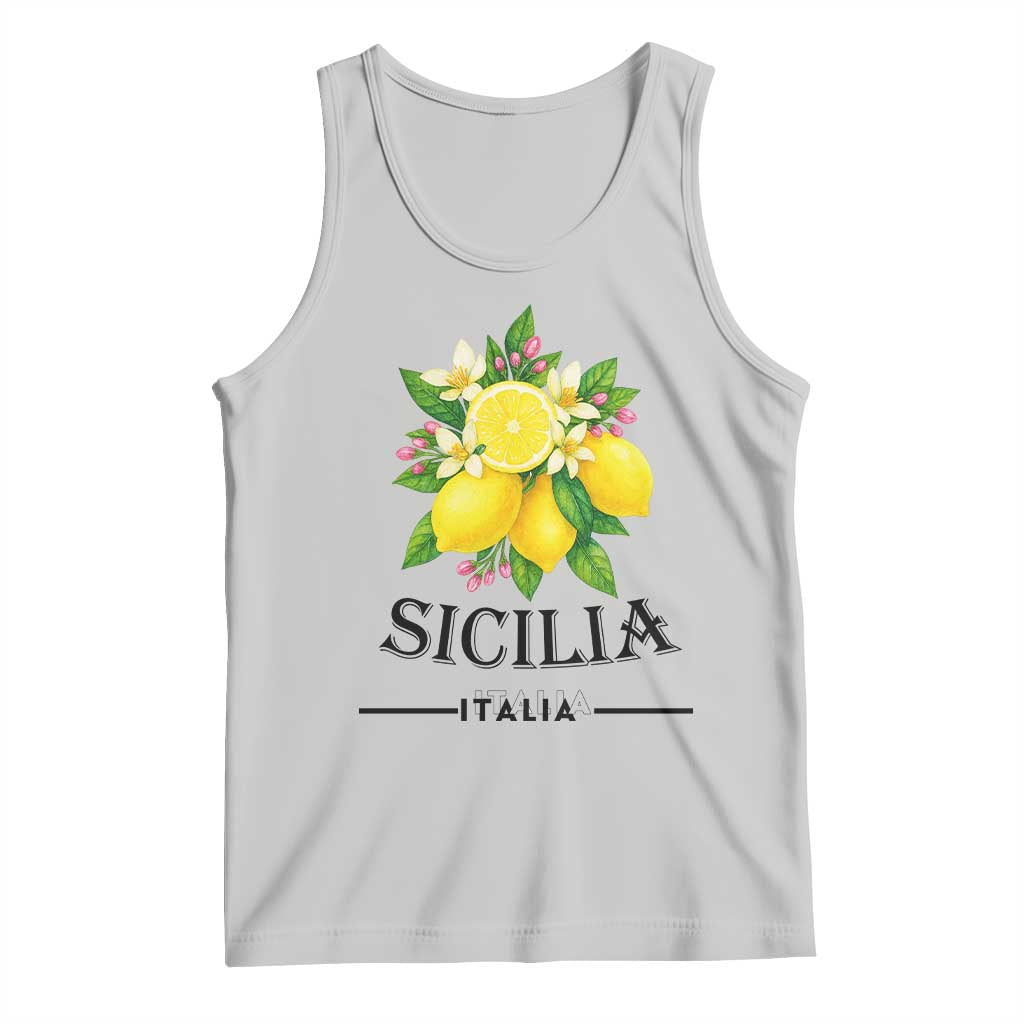 Sicilia Italia Fresh Lemon Tank Top Italian Sicilians Floral Citrus from Southern Italy - Wonder Print Shop