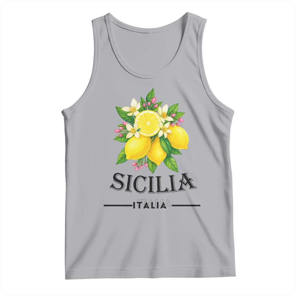 Sicilia Italia Fresh Lemon Tank Top Italian Sicilians Floral Citrus from Southern Italy - Wonder Print Shop