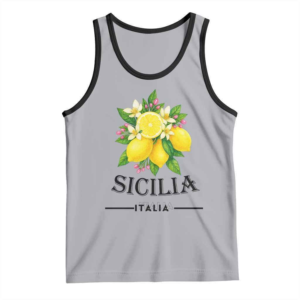 Sicilia Italia Fresh Lemon Tank Top Italian Sicilians Floral Citrus from Southern Italy - Wonder Print Shop