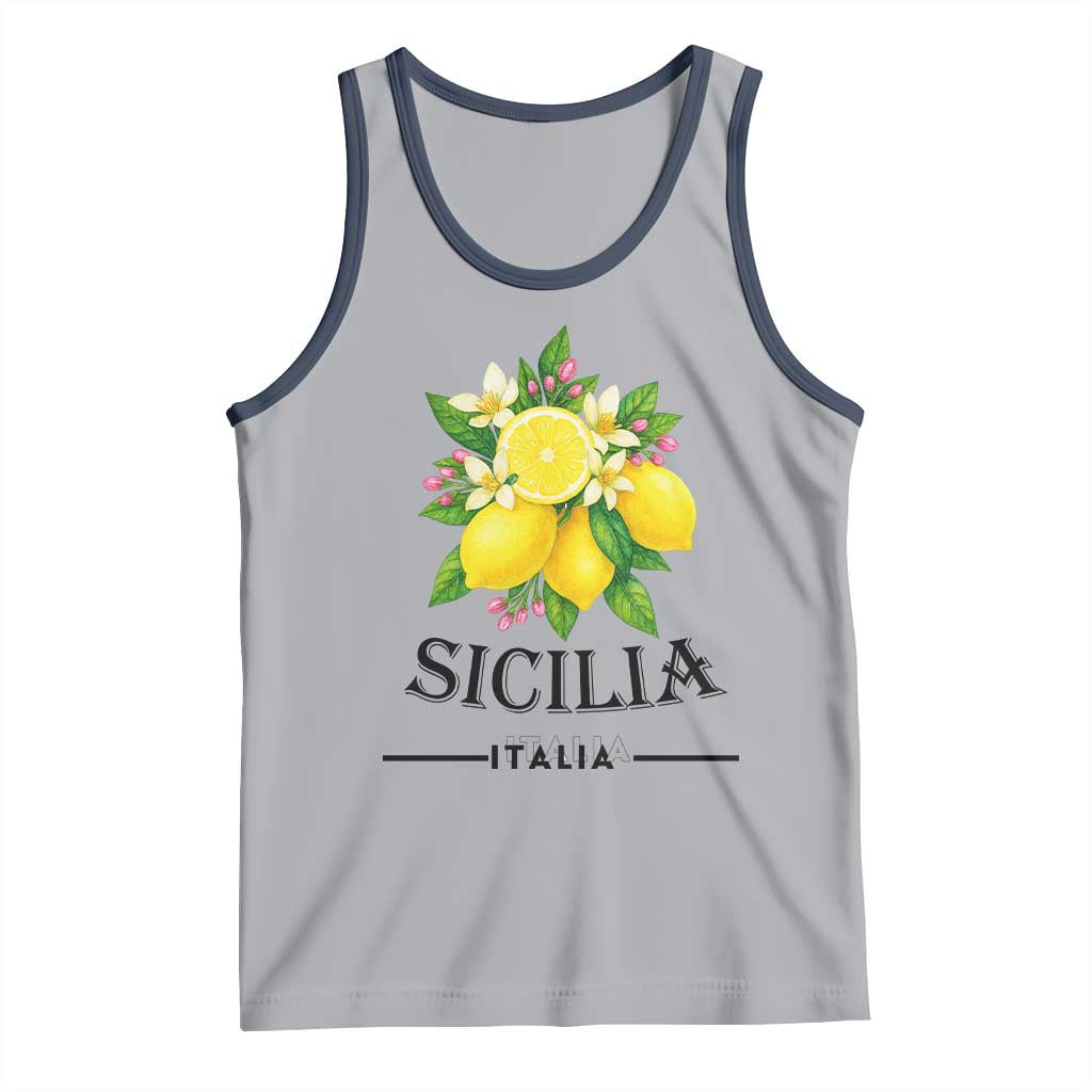 Sicilia Italia Fresh Lemon Tank Top Italian Sicilians Floral Citrus from Southern Italy - Wonder Print Shop