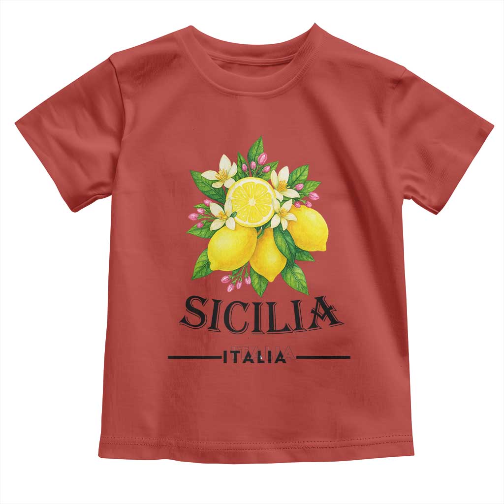 Sicilia Italia Fresh Lemon Toddler T Shirt Italian Sicilians Floral Citrus from Southern Italy - Wonder Print Shop