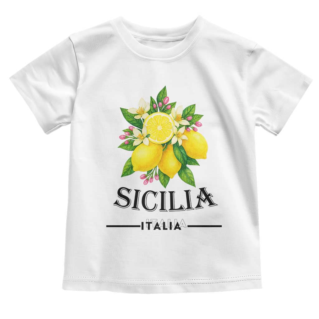 Sicilia Italia Fresh Lemon Toddler T Shirt Italian Sicilians Floral Citrus from Southern Italy - Wonder Print Shop