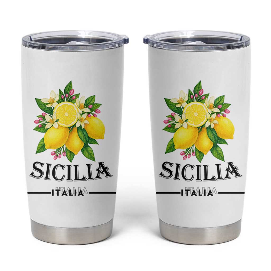 Sicilia Italia Fresh Lemon Tumbler Cup Italian Sicilians Floral Citrus from Southern Italy - Wonder Print Shop