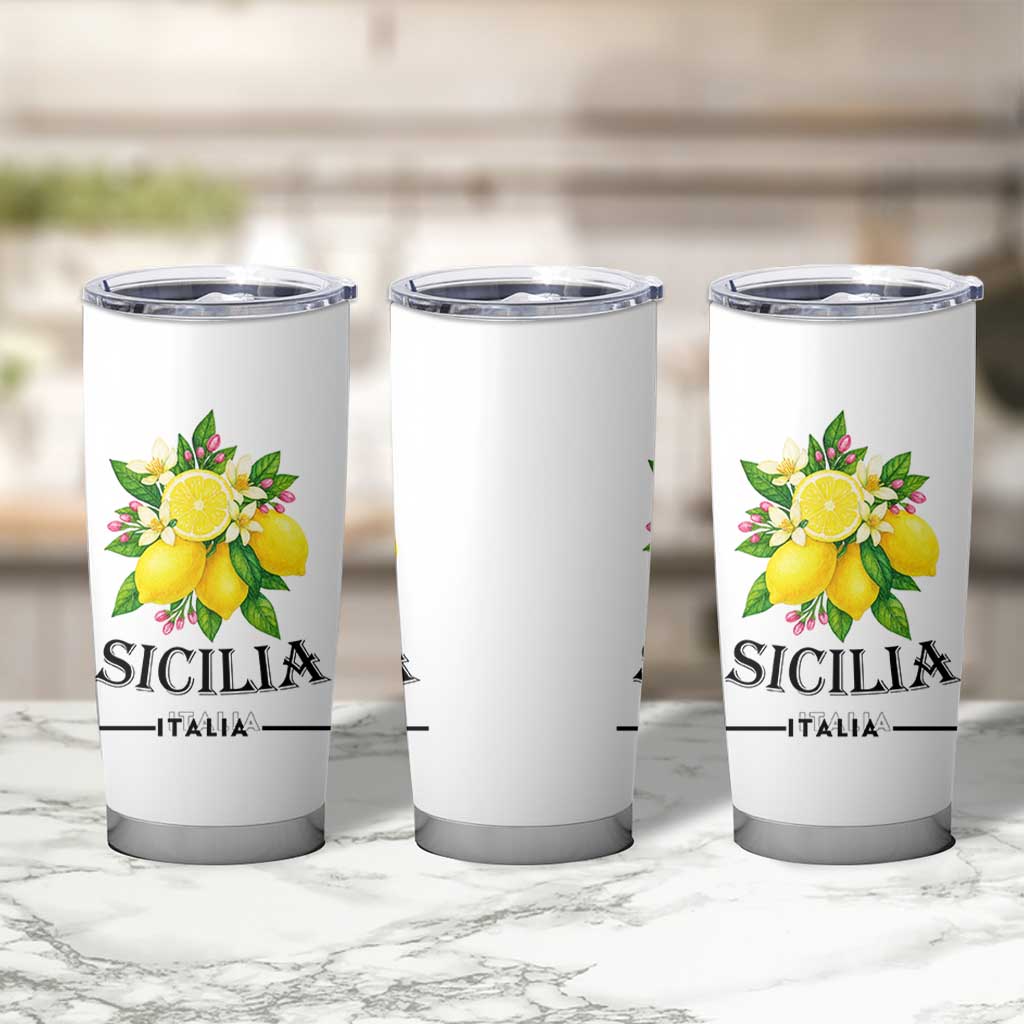 Sicilia Italia Fresh Lemon Tumbler Cup Italian Sicilians Floral Citrus from Southern Italy - Wonder Print Shop