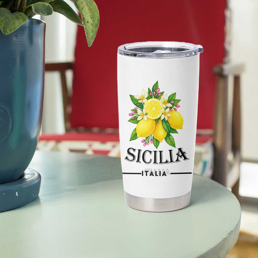 Sicilia Italia Fresh Lemon Tumbler Cup Italian Sicilians Floral Citrus from Southern Italy - Wonder Print Shop