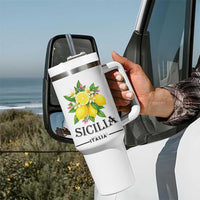 Sicilia Italia Fresh Lemon Tumbler With Handle Italian Sicilians Floral Citrus from Southern Italy - Wonder Print Shop