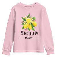Sicilia Italia Fresh Lemon Youth Sweatshirt Italian Sicilians Floral Citrus from Southern Italy - Wonder Print Shop