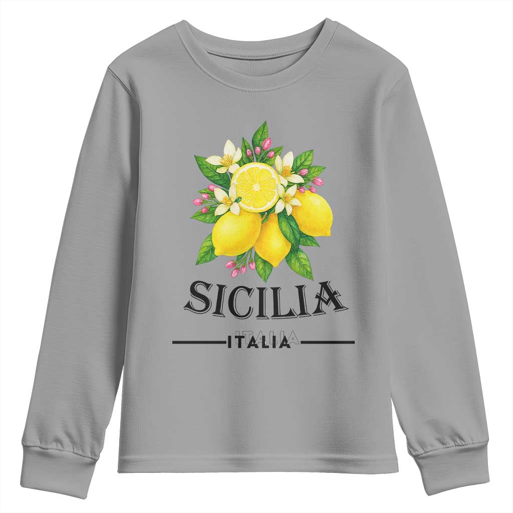 Sicilia Italia Fresh Lemon Youth Sweatshirt Italian Sicilians Floral Citrus from Southern Italy - Wonder Print Shop