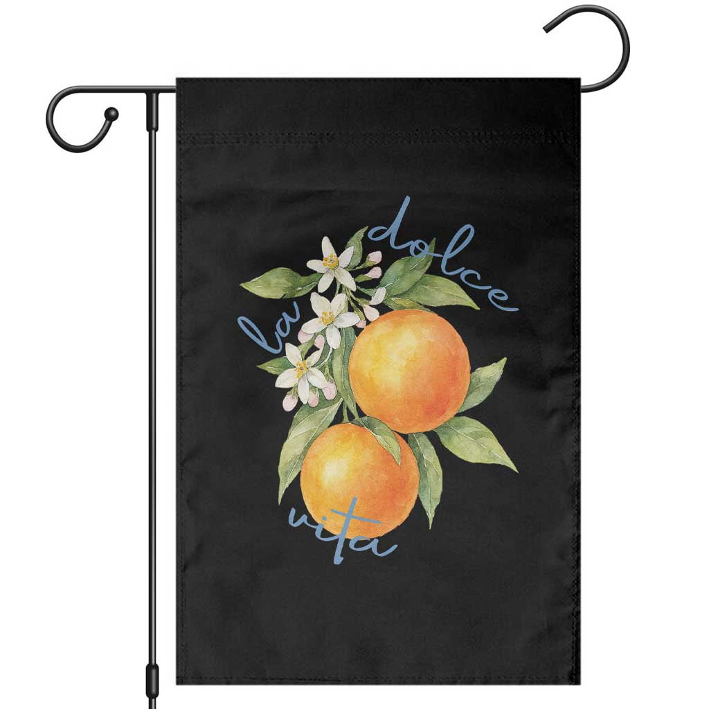 La Dolce Vita Oranges Garden Flag Romantic Italian Citrus Blossom Mediterranean Charm - Wonder Print Shop