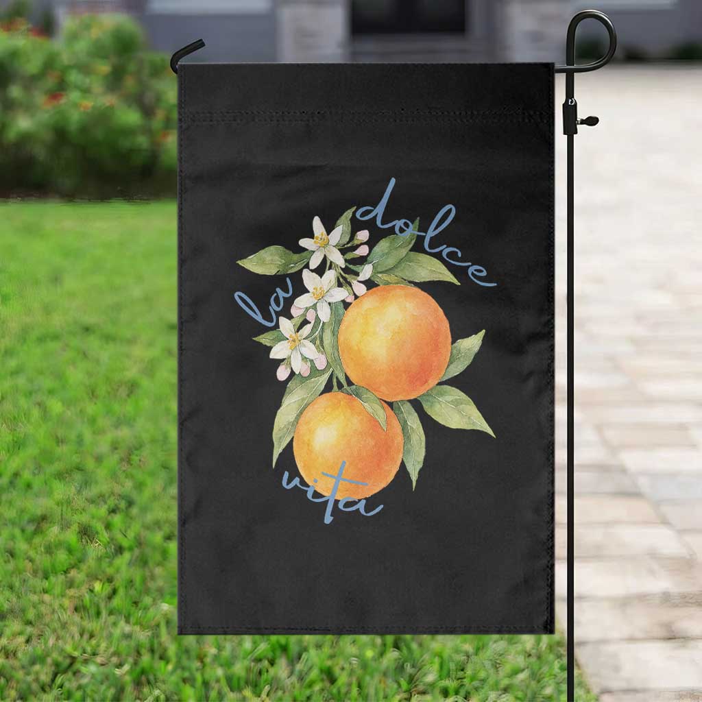 La Dolce Vita Oranges Garden Flag Romantic Italian Citrus Blossom Mediterranean Charm - Wonder Print Shop