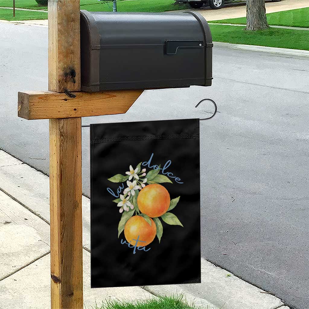 La Dolce Vita Oranges Garden Flag Romantic Italian Citrus Blossom Mediterranean Charm - Wonder Print Shop