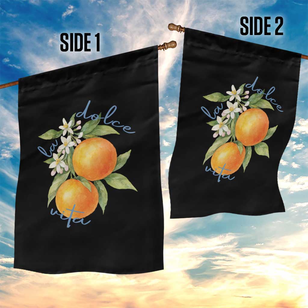 La Dolce Vita Oranges Garden Flag Romantic Italian Citrus Blossom Mediterranean Charm - Wonder Print Shop