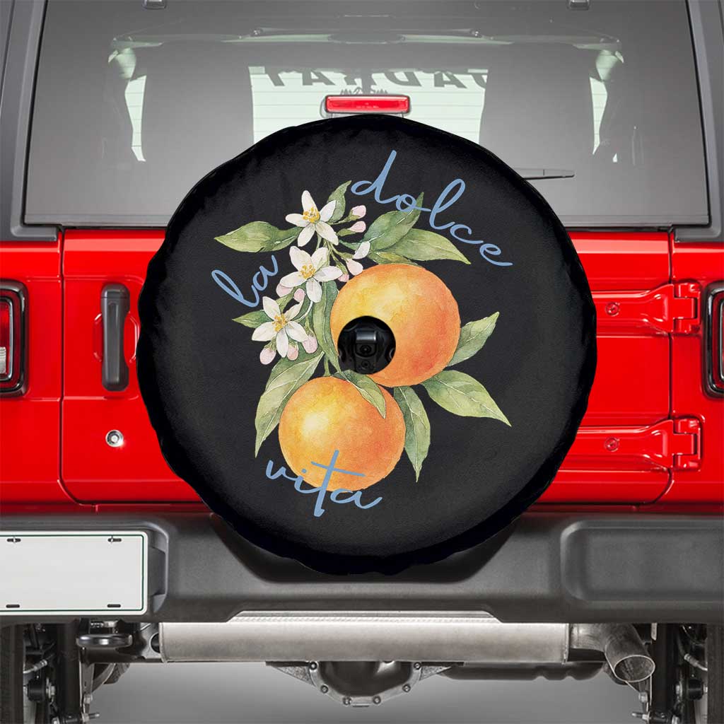 La Dolce Vita Oranges Spare Tire Cover Romantic Italian Citrus Blossom Mediterranean Charm - Wonder Print Shop