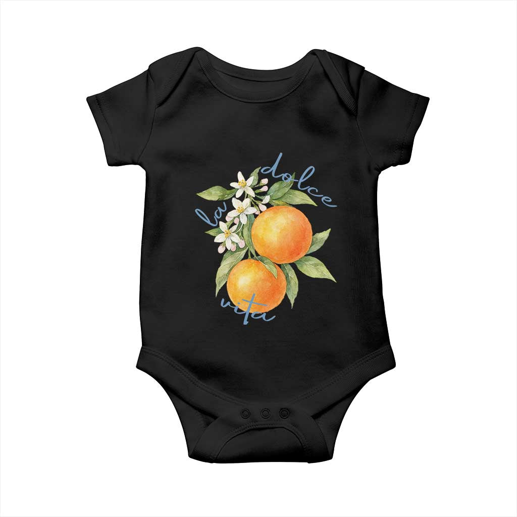 La Dolce Vita Oranges Baby Onesie Romantic Italian Citrus Blossom Mediterranean Charm - Wonder Print Shop