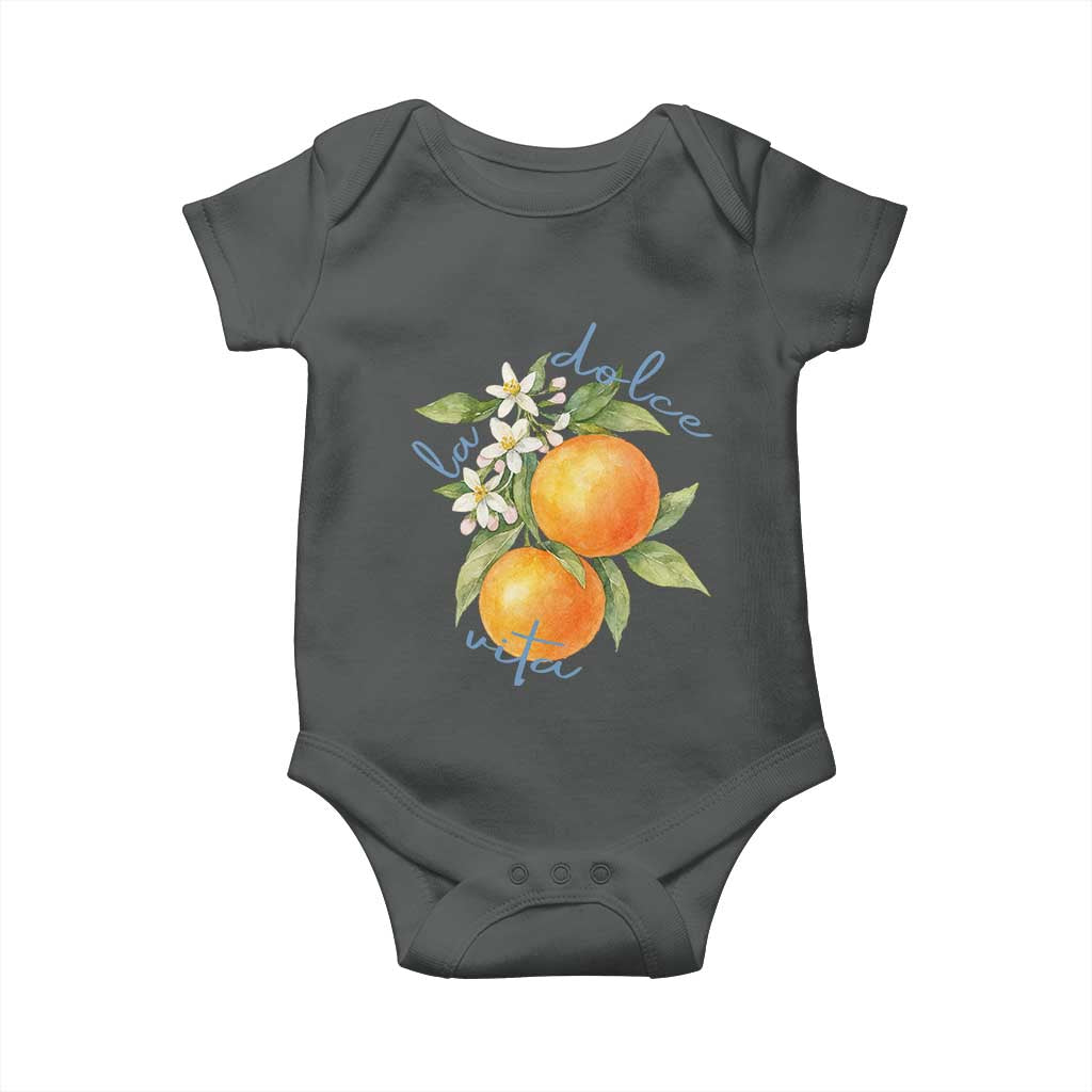 La Dolce Vita Oranges Baby Onesie Romantic Italian Citrus Blossom Mediterranean Charm - Wonder Print Shop