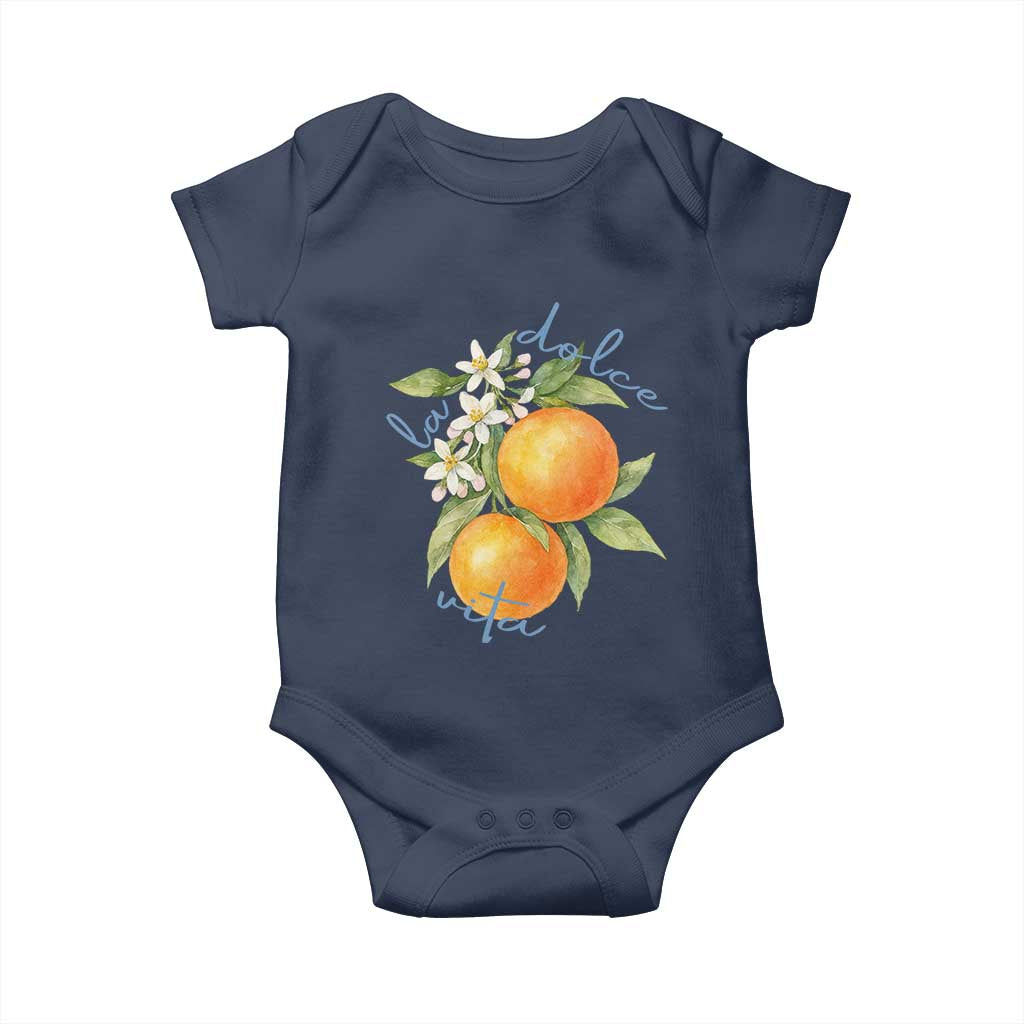 La Dolce Vita Oranges Baby Onesie Romantic Italian Citrus Blossom Mediterranean Charm - Wonder Print Shop