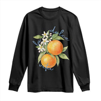 La Dolce Vita Oranges Long Sleeve Shirt Romantic Italian Citrus Blossom Mediterranean Charm - Wonder Print Shop