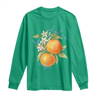 La Dolce Vita Oranges Long Sleeve Shirt Romantic Italian Citrus Blossom Mediterranean Charm - Wonder Print Shop
