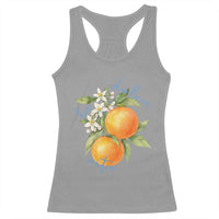 La Dolce Vita Oranges Racerback Tank Top Romantic Italian Citrus Blossom Mediterranean Charm - Wonder Print Shop