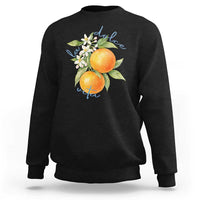 La Dolce Vita Oranges Sweatshirt Romantic Italian Citrus Blossom Mediterranean Charm - Wonder Print Shop