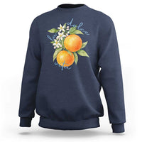 La Dolce Vita Oranges Sweatshirt Romantic Italian Citrus Blossom Mediterranean Charm - Wonder Print Shop