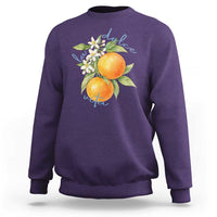 La Dolce Vita Oranges Sweatshirt Romantic Italian Citrus Blossom Mediterranean Charm - Wonder Print Shop