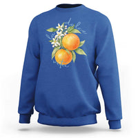 La Dolce Vita Oranges Sweatshirt Romantic Italian Citrus Blossom Mediterranean Charm - Wonder Print Shop