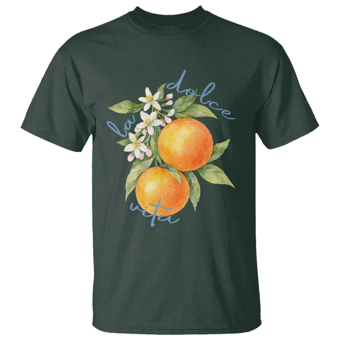 La Dolce Vita Oranges T Shirt Romantic Italian Citrus Blossom Mediterranean Charm - Wonder Print Shop