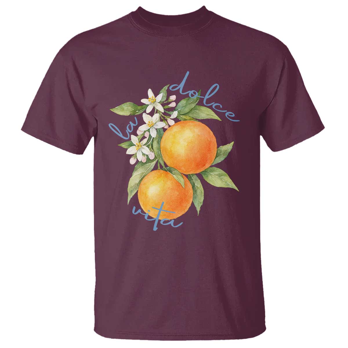 La Dolce Vita Oranges T Shirt Romantic Italian Citrus Blossom Mediterranean Charm - Wonder Print Shop