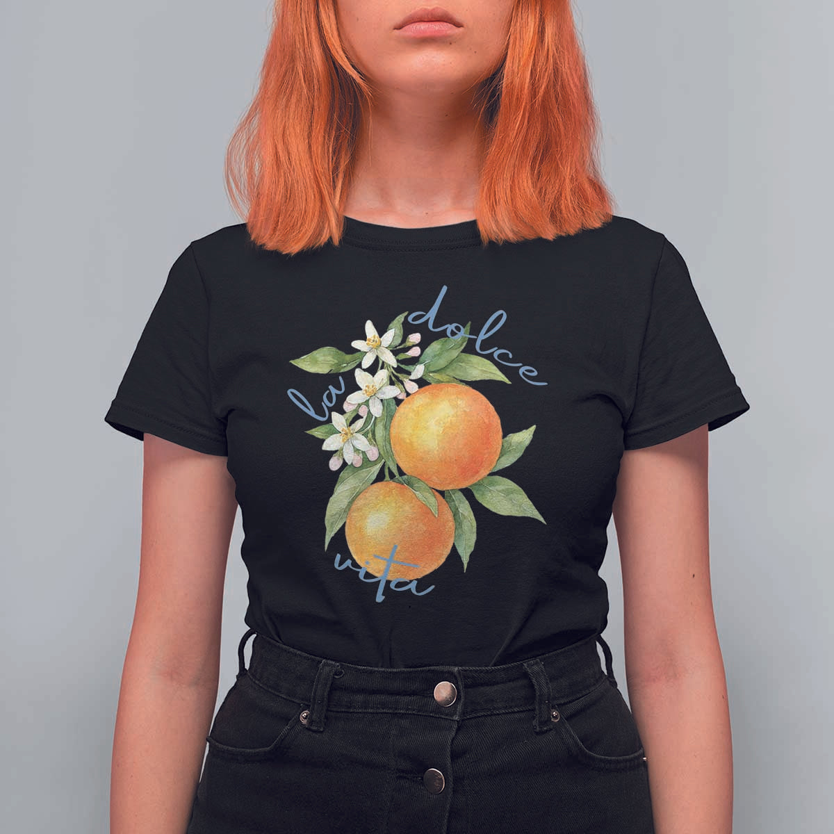 La Dolce Vita Oranges T Shirt For Women Romantic Italian Citrus Blossom Mediterranean Charm - Wonder Print Shop