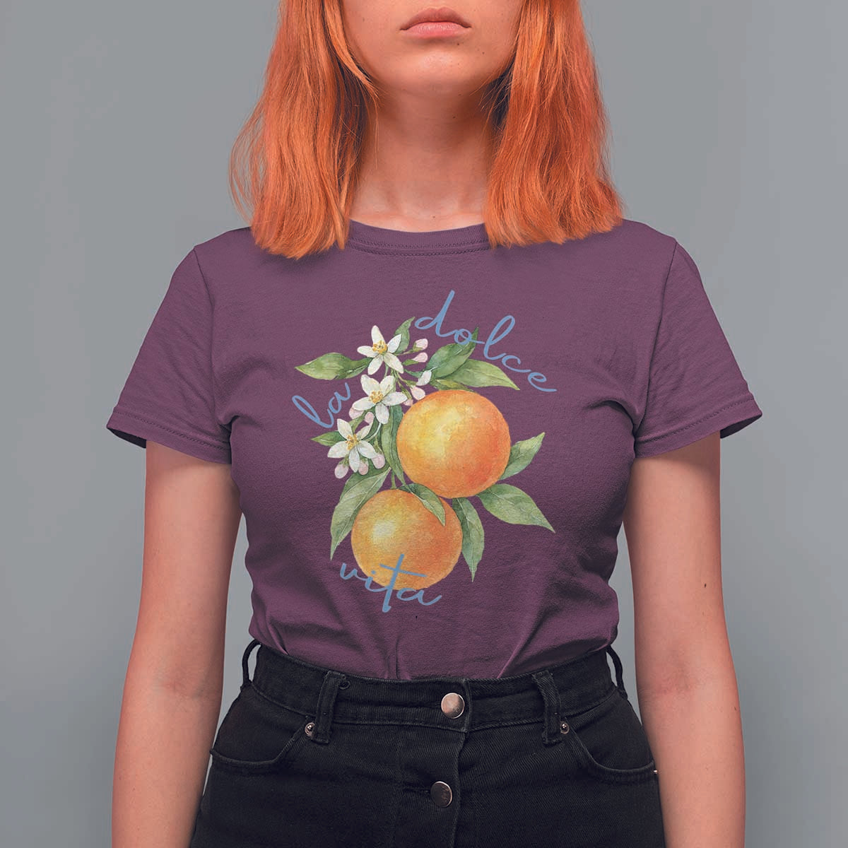 La Dolce Vita Oranges T Shirt For Women Romantic Italian Citrus Blossom Mediterranean Charm - Wonder Print Shop