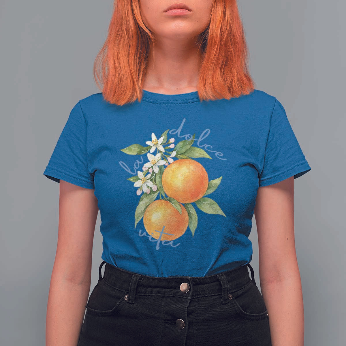 La Dolce Vita Oranges T Shirt For Women Romantic Italian Citrus Blossom Mediterranean Charm - Wonder Print Shop